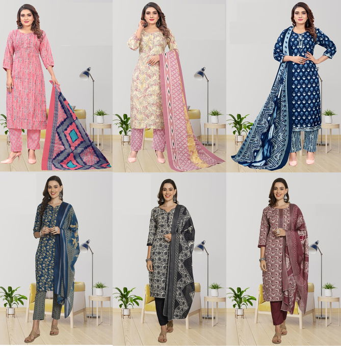 Shreya By Trendy Cotton Printed Kurti With Bottom Dupatta Wholesale Market In Surat
